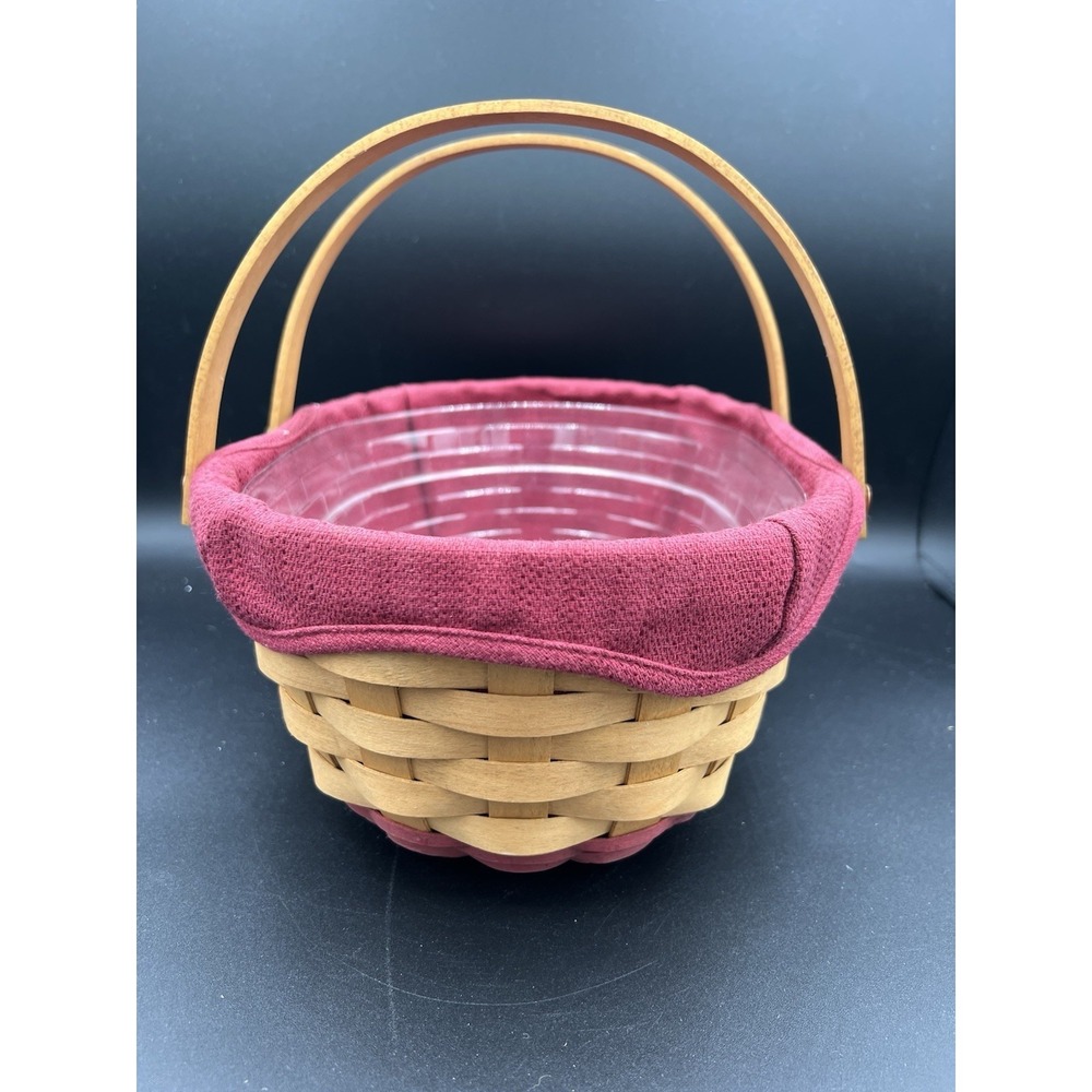 🎄Longaberger Christmas 2004 Get Together Basket Red W/Liner & Protector - Picture 3 of 7